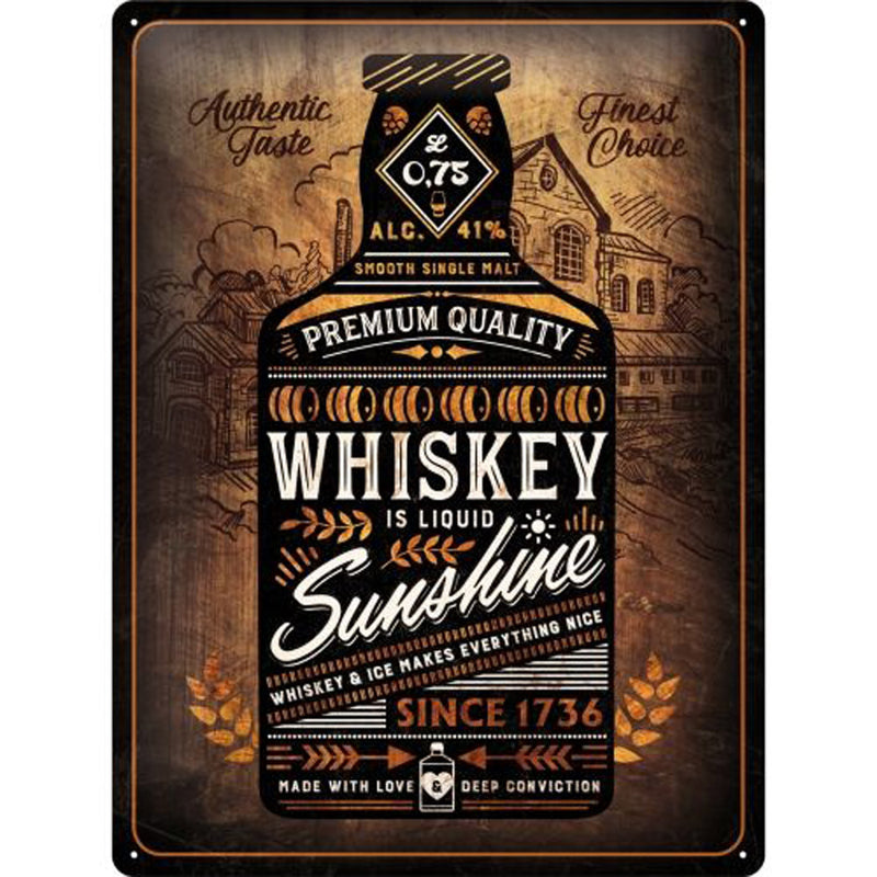 Nostalgic-Art Whiskey Sunshine Large Sign (30x40cm)