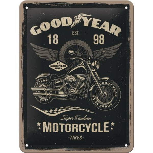 Nostalgic-Art Small Goodyear Motorcycle Sign (15x20cm)