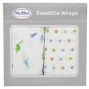 Silly Billyz Muslin Dinostar Swaddle Wrap 2pk