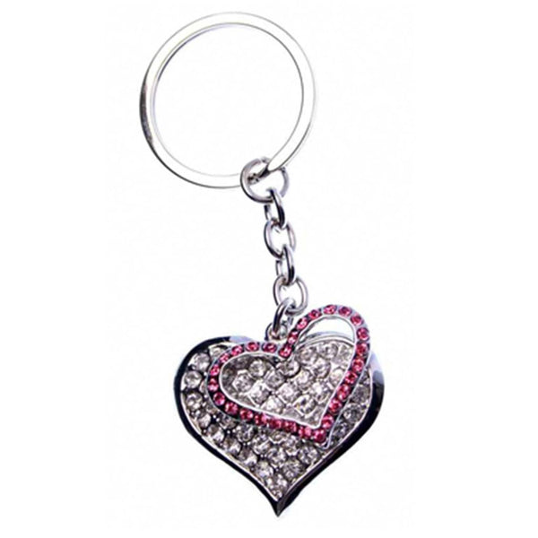 Lifefx Two Heart Diamond Keyring