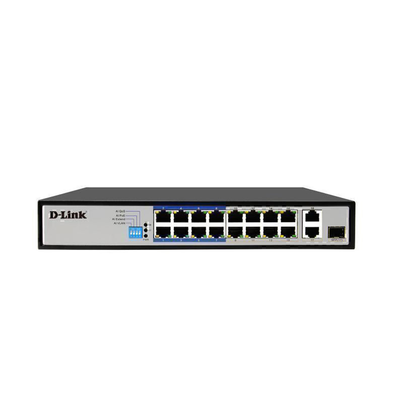 D-Link Poe Switch w/ pitkä ulottuvuusportti