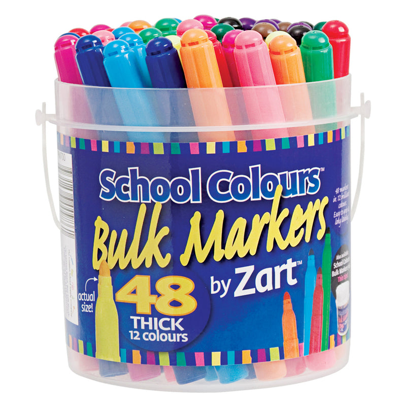 School Colours Thick Markers 48pcs