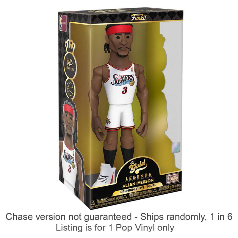 NBA: 76ers Allen Iverson Vinyl Gold Chase Ships 1 i 6