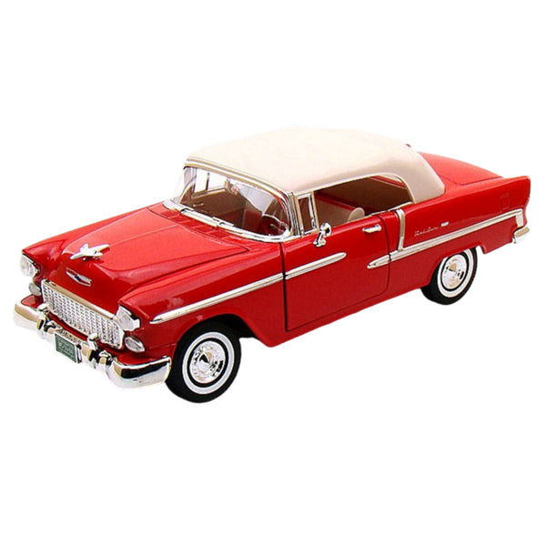 Timeless Legends 1955 Chevy Bel Air Convertible Soft Top Red 1:18