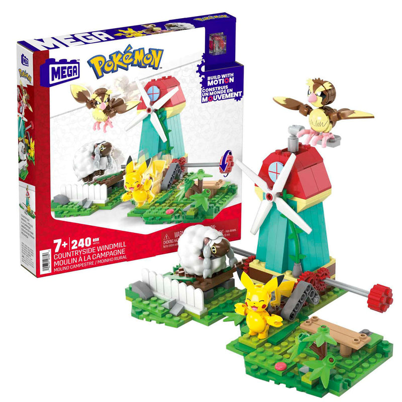 Mega Blocks Pokemon Countryside Windmill Building Set