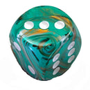 Chessex Marble D6 Dice 30mm (Oxi-Copper/White)