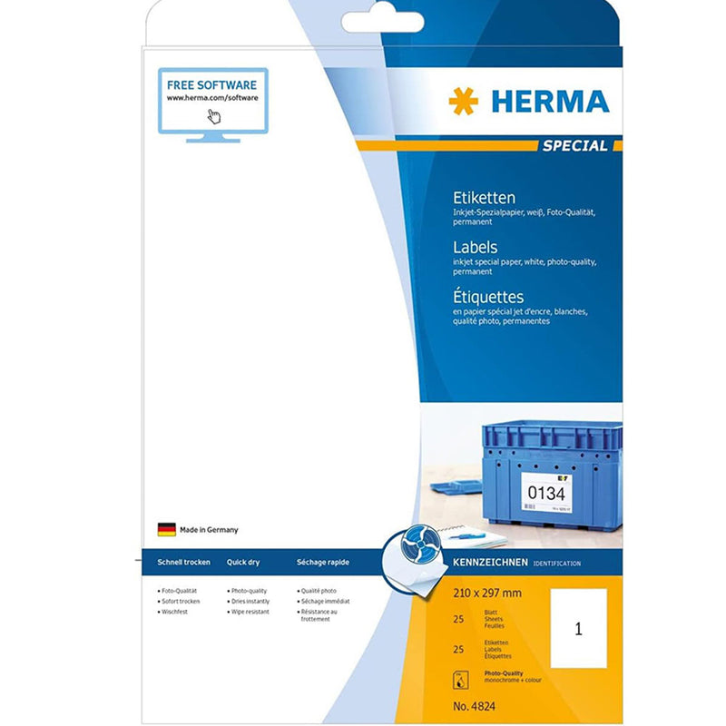 Herma Inkjet Labels A4 25pc