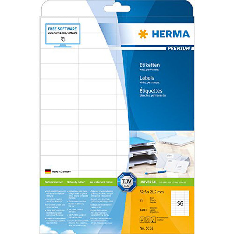 Herma Premium Labels A4 21.2mm 25pc