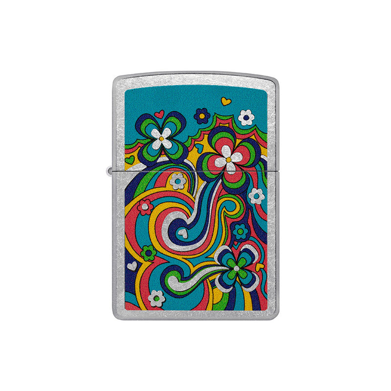 Zippo Flower Power Design tuulenpitävä vaaleampi