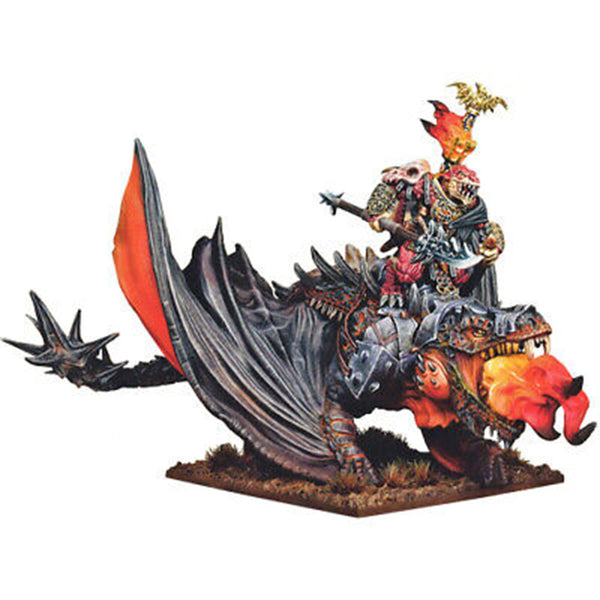 Kings of War Salamander Clan Lord on Firedrake Miniature