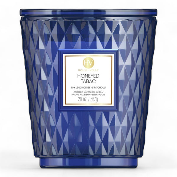 Honeyed Tabac Coloured Glass Candle 595g