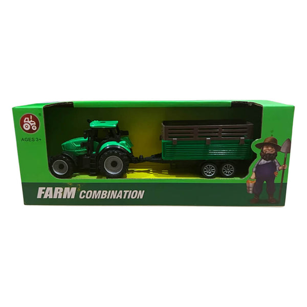 Farm Tractor with Trailer Toy (1pc slumpmässig stil)