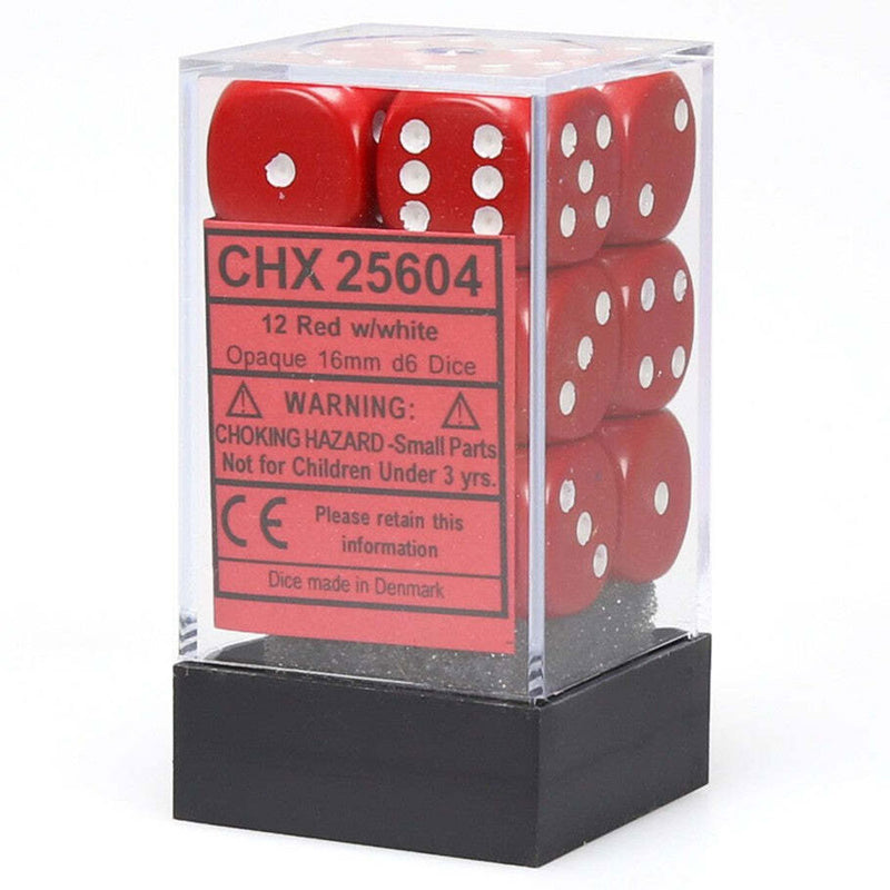 Chessex 16 mm D6 Läpinäkymätön noppalohko