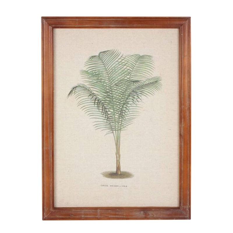Inramad vintage palmväggskonst (38x52x1.8cm)