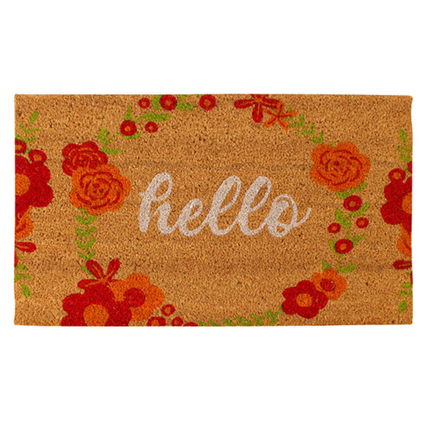 Hello Floral Coir Doormat (70x40cm)