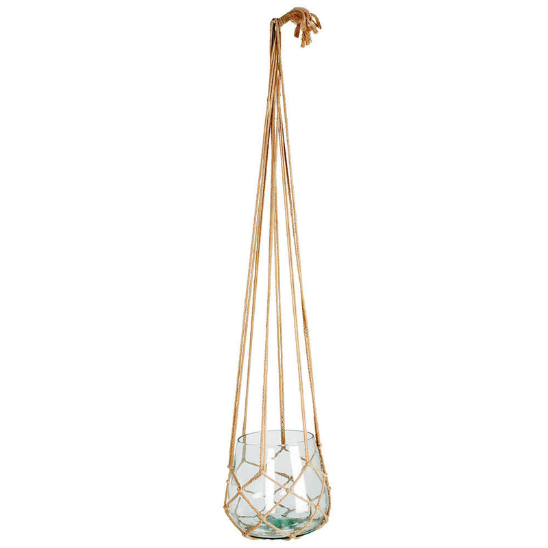 Pot Plant Hanger w/ Glass Vase (2 Asst.) 100 cm
