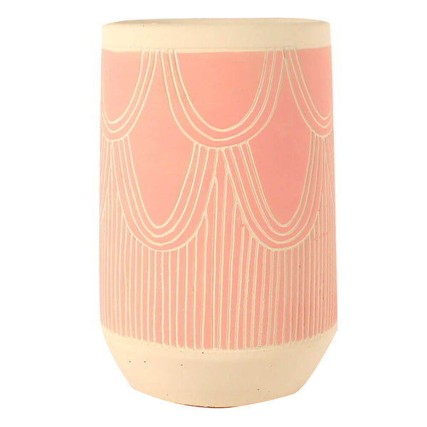 Zelva Pink Cement Vase (27x15x15cm)