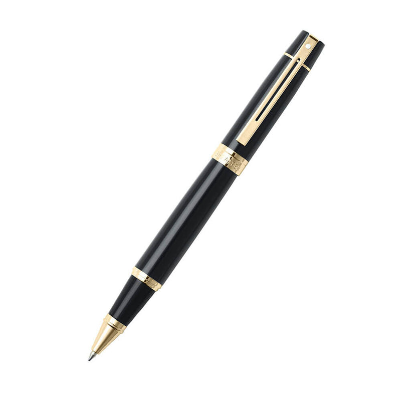 300 glansig svart/guld trimpenna