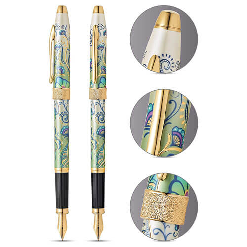 Cross Botanica Green Day Lily 23ct Fine Fountain Pen