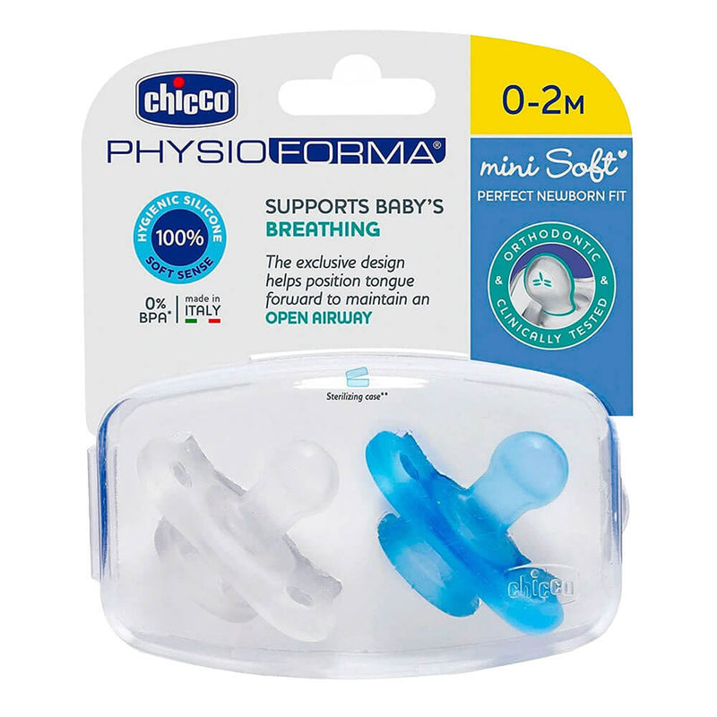 Chicco Nursing Physio Mini Soft Soother 2st (blå)