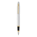 Sheaffer VFM Chrome Fountain Pen with Gold Tone