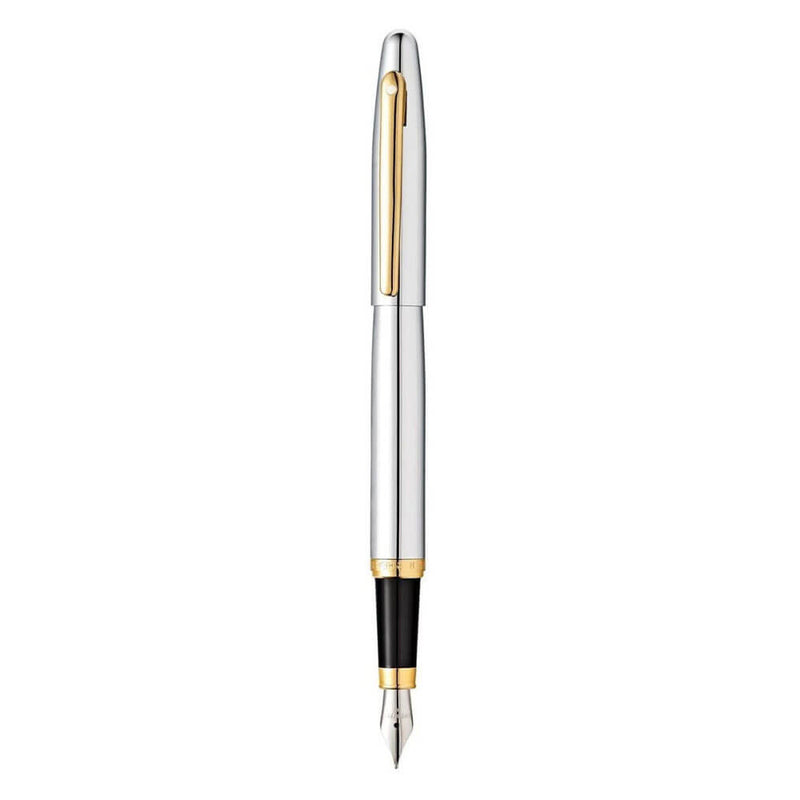 Sheaffer VFM Chrome Fountain -kynä kullalla