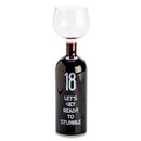 Hyvää syntymäpäivää viinipullo lasi