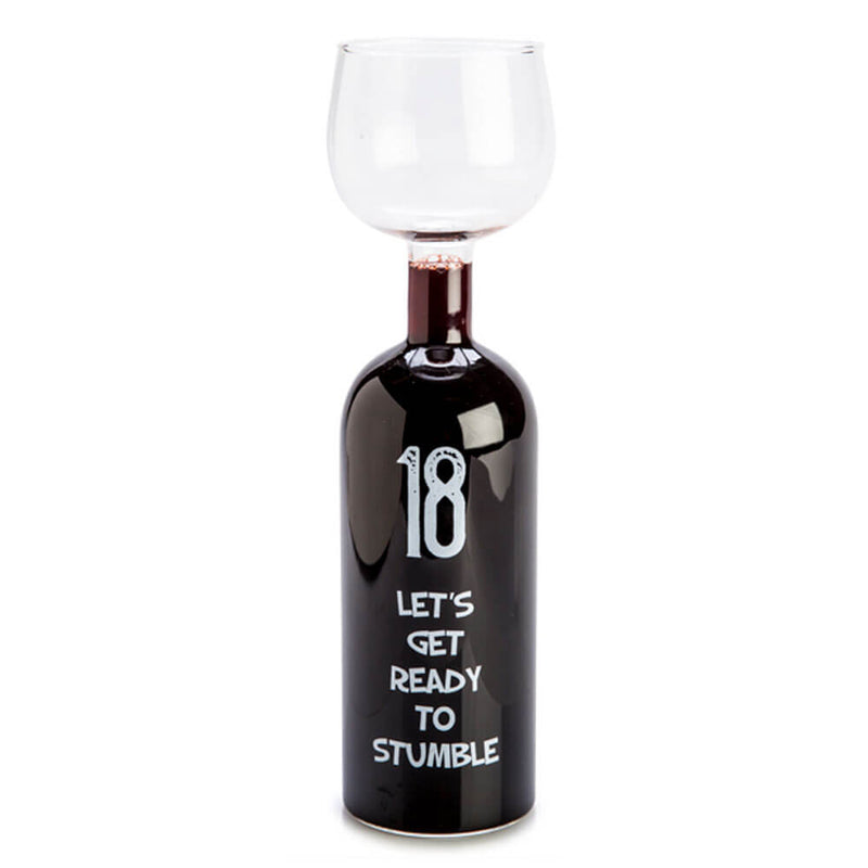 Hyvää syntymäpäivää viinipullo lasi