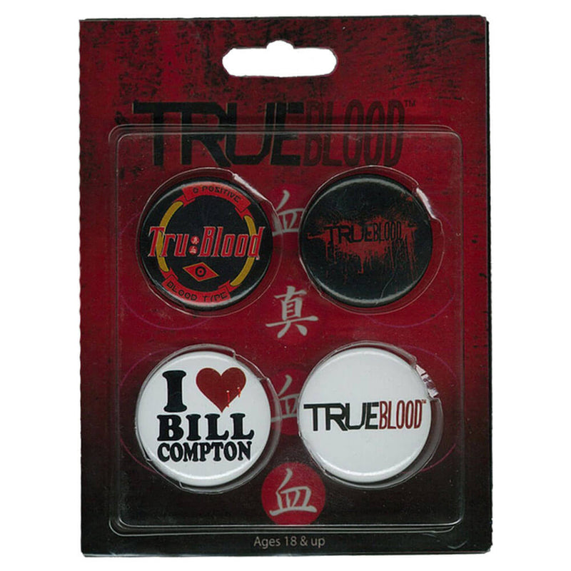 True Blood Pin Set av 4