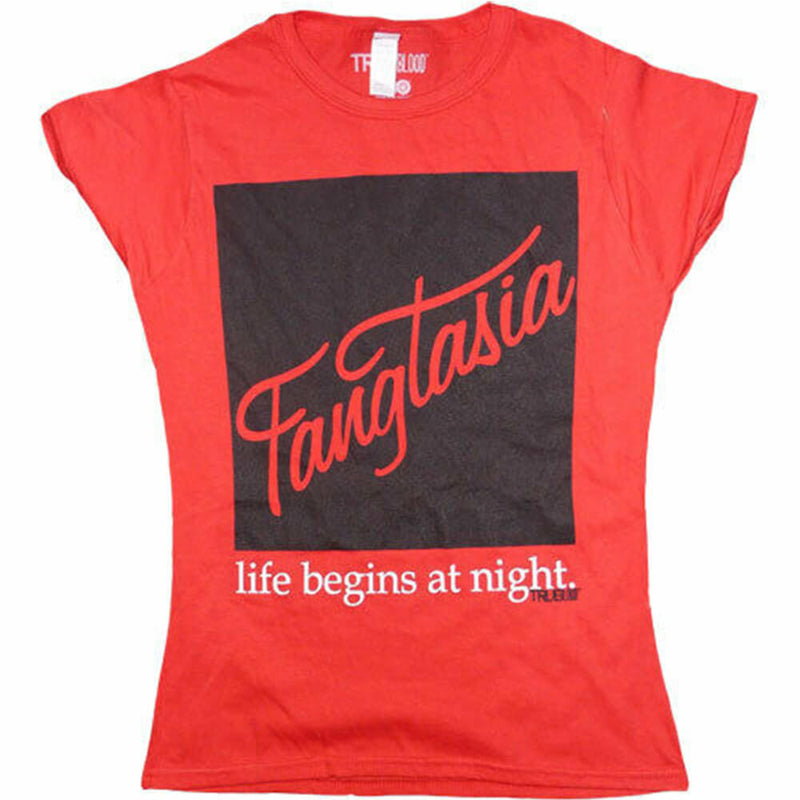 True Blood fangtasia röd kvinnlig t-shirt