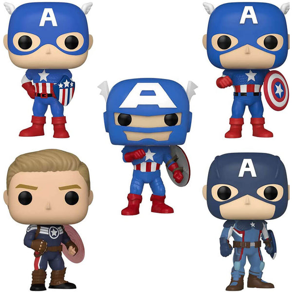 Captain America Through the Ages US Exclusive Pop! Vinyl 5Pk