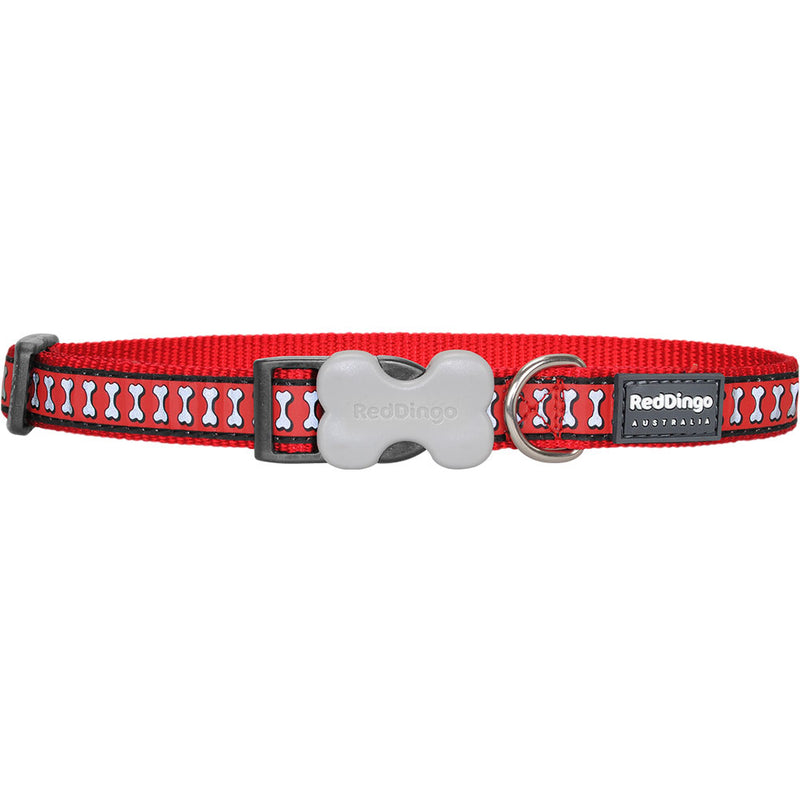 Hundkrage med reflekterande bendesign (röd)