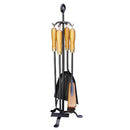 FireUp Fire Tool Set Timber Handle with Stand