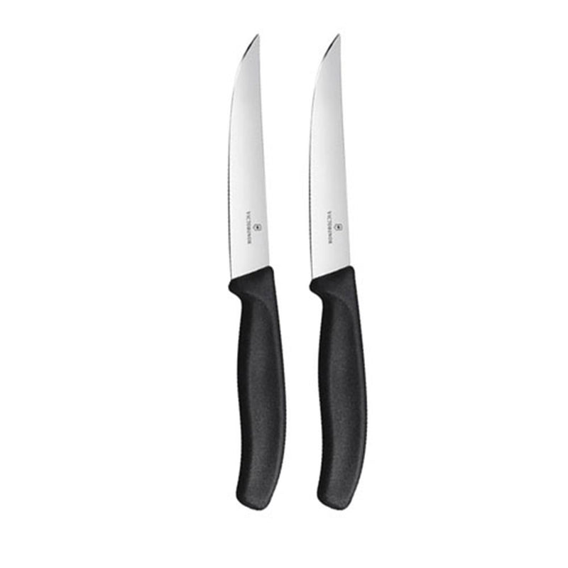Wide Blade Straight Edge Steak Knife 12cm (svart)