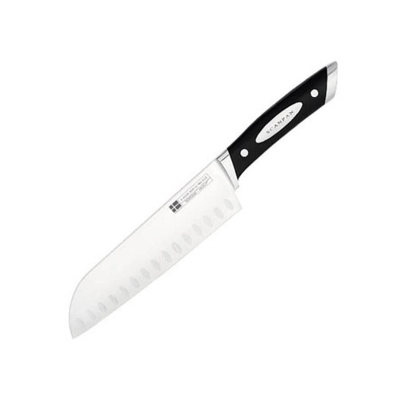 Skannaus klassinen Santoku -veitsi Granton Edgessa