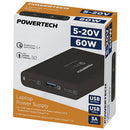 5-20V 60W Mains Adaptor with 2x USB-C & USB-A