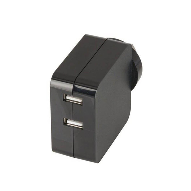 Kaksois USB -verkkovirtasovitin musta (5 VDC)