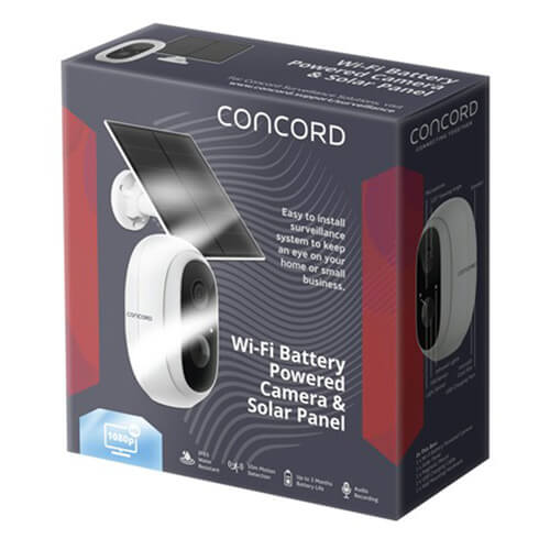 Concord Battery Powered Wi-Fi Camera & Solar Panel