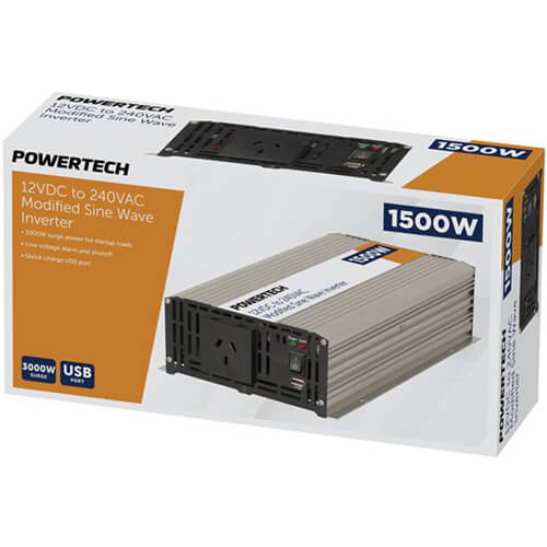 Powertech Modified Sine Wave Inverter 1500W (12VDC-240VAC)