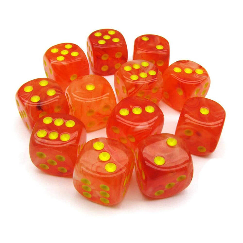 D6 Dice Ghostly Glow 16 mm (12 noppaa)