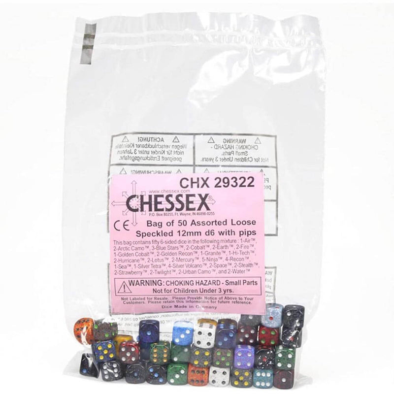 D6 DICE BLODED LOOST 12mm (50 DICE)