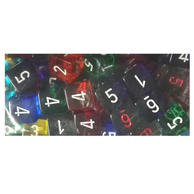 D6 DICE BORDED LOOK POLYHEDRAL (50 DICE)