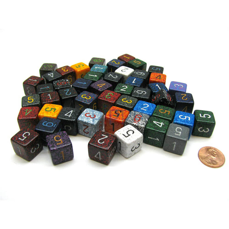 D6 DICE BORDED LOOK POLYHEDRAL (50 DICE)