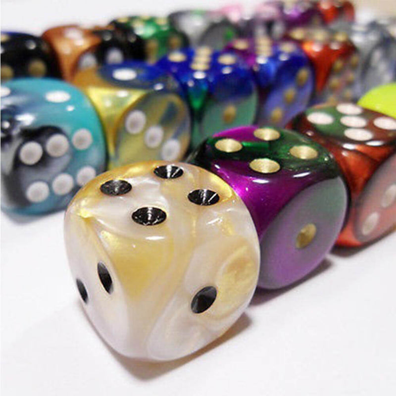 D6 DICE BORDED LOOSE 16mm (50 DICE)