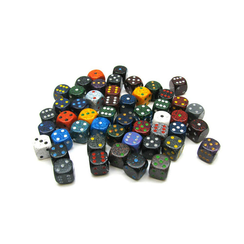 D6 DICE BORDED LOOSE 16mm (50 DICE)