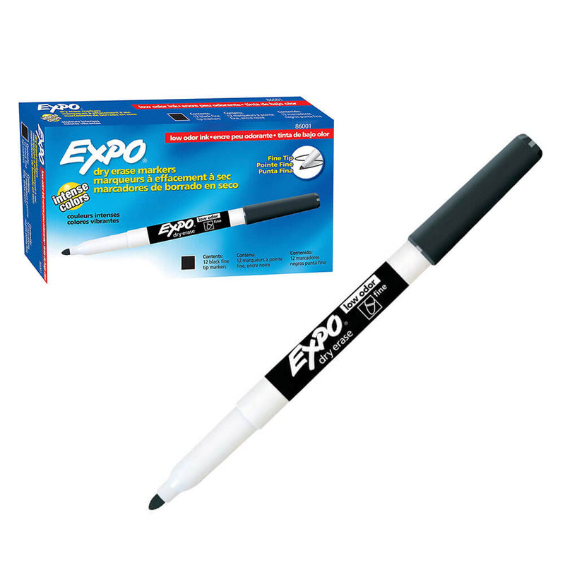 Expo Dry Pose Fine Bullet Whakboard Marker 12pk