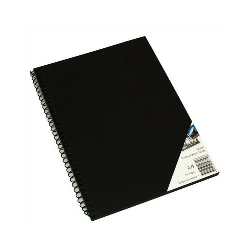 Quill Spiral -taiteen päiväkirjan musta paperi (45 lehteä)