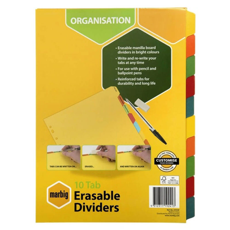 Marbig Manilla Erasable Divider (A4)