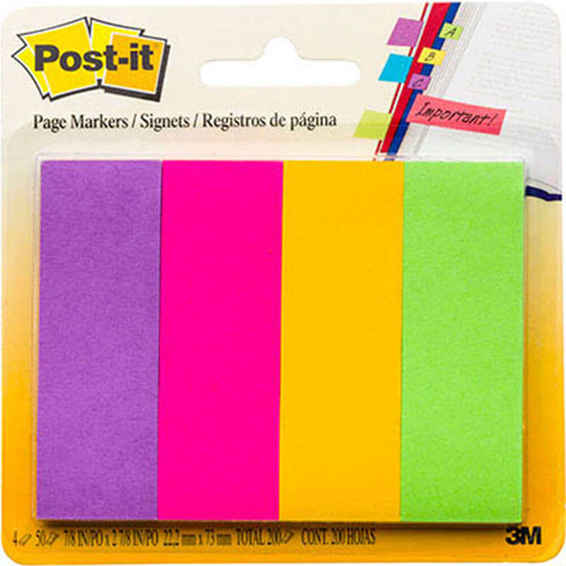Post-it Page Markers 200 Sheets 22x73mm (4 färger)