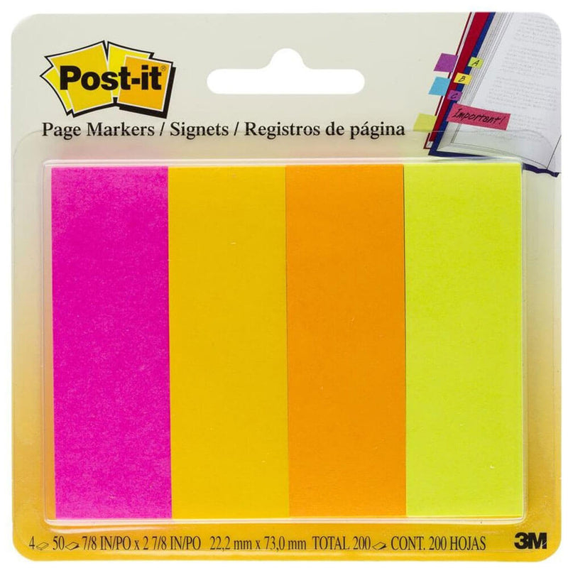 Post-it Page Markers 200 Sheets 22x73mm (4 färger)